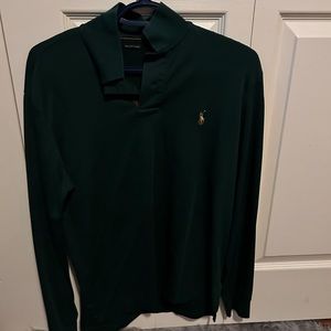Green long sleeve polo by Ralph Lauren